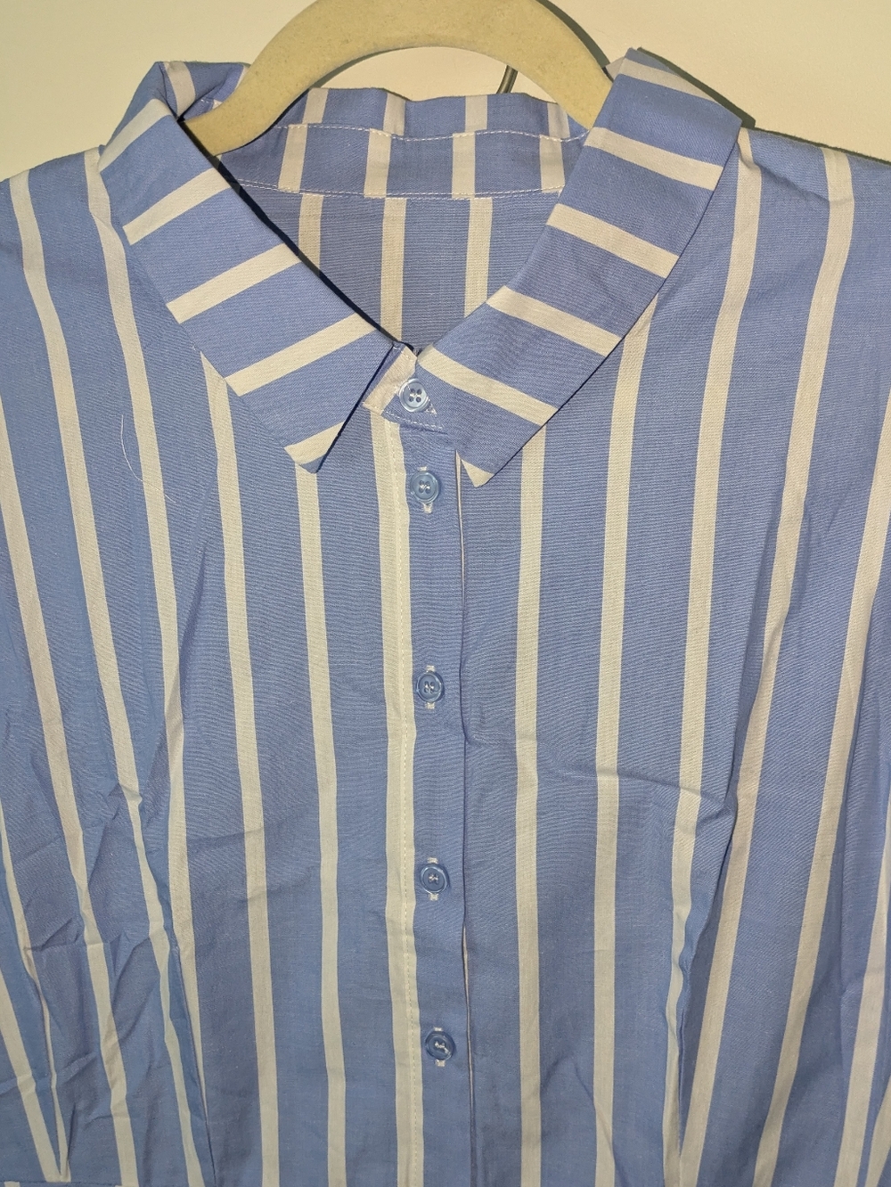 Blue & White Striped Button-Front Kids Dress By Utcoco NWT - Picture 8 of 13